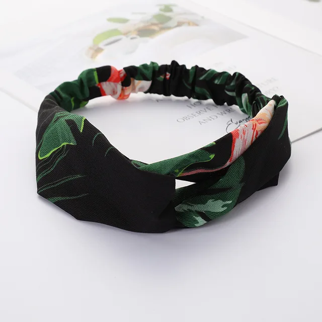 Women Cross Solid color Hair Bands Girls Print Flower Headbands Fashion Turban Make up Hair Accessories FD127 BJY1