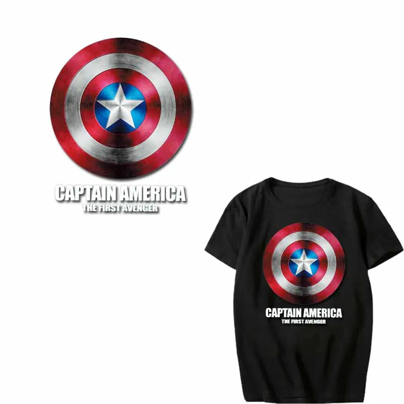 

Iron on Transfer Superhero Patches for Clothing DIY T-shirt Applique Heat Transfer Vinyl Captain America Letter Patch Stickers