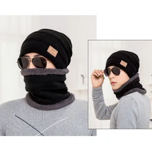 Мужское модное зимнее облегающее платье без рукавов шарф набор плюс бархатная стеганая шерстяная шапка мужская шапка шапка шапки женские шапка мужская шапки женские шапки шапка женская зимняя шапка мужская зимняя