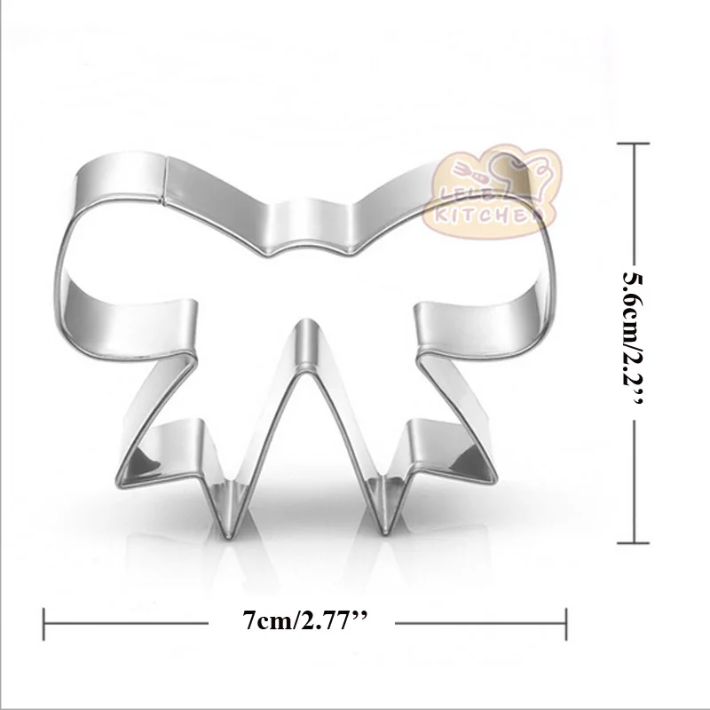 1pcs Bakeware Bowknot Stainless Steel Cookie Cutter Moldes Metal Biscuit Mould Fondant Cake Decor Tools Pastry Shop - 2