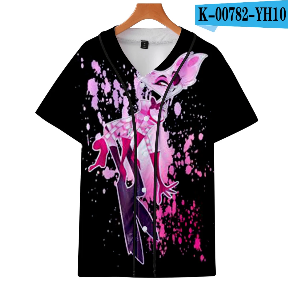 Пляжные рубашки, лето, для отеля Hazbin, модные, camisa masculina, 3D принт, короткий рукав, на пуговицах, Гавайские рубашки, мужские, плюс размер - Цвет: one
