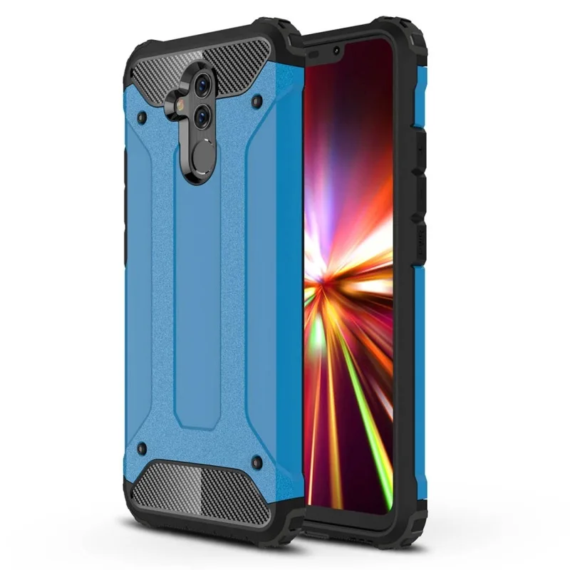 Синий Для P30 P Smart Honor 9 10 Lite 6X 8X 8C чехол Гибридный PC силиконовый защитный противоударный чехол для huawei mate 20 pro Твердый Прочный чехол - Цвет: Синий