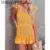 Women Summer Sweet Ruched Tied Strap Tiered Ruffle Cami Casual Dress Elegant Fashion Chic Dress