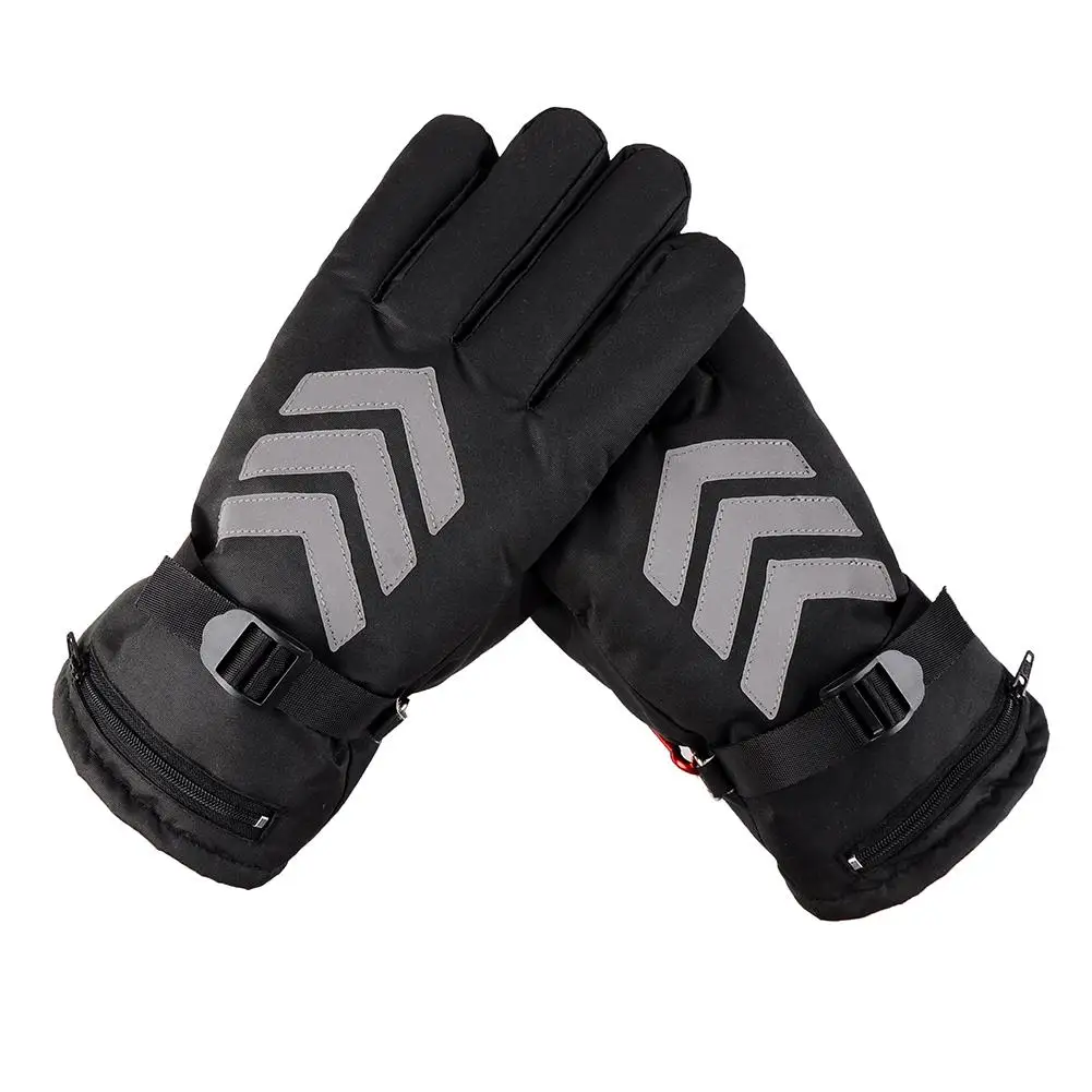 Мотоциклетные электрические аккумуляторные перчатки с подогревом, водонепроницаемые, изолированные, для ночного видения, светоотражающие, перчатки для сенсорного экрана для мужчин и женщин, вилка стандарта США