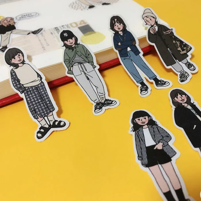 Японский Корейский Kawaii Девушка Осень DressTravel пара журнал стикер s DIY Ablum дневник в стиле Скрапбукинг этикетка канцелярские товары
