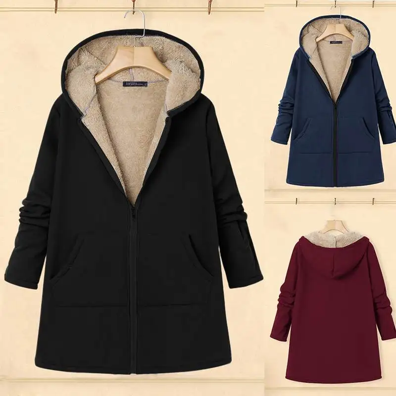 awesome ZANZEA Women Coats Jackets 2019 Autumn Casual Warm Outwear Winter Chaqueta Mujer Fleece Fur Jackets