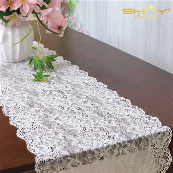 LTR015 Белый кружевной настольный бегун Boho обеденный стол бегун s эластичность бегун для стола кружева дома и Textiles-M190827 - Цвет: LTR015