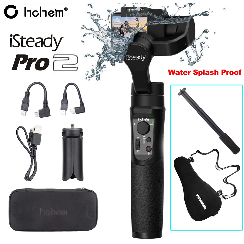 Najtaniej Hohem iSteady Pro 2 3 Axis Handheld gimbal Splash dowód z torbą dla DJI Osmo działania Gopro Hero 7 6 5 4 SJCAM YI kamery sportowe