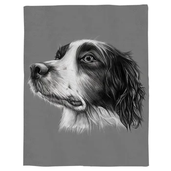 

Sheepdog Self-Portrait Pet Dog Head Gray Head Art Animal Coral Fleece Fuzzy Blankets on Bed Throws Bedsheet for Kids Girls