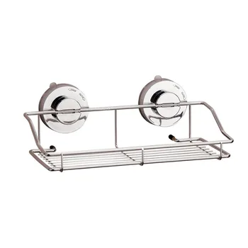 

Basket Storage Rack Kitchen Stainless Steel Suction Cup Vacuum Soap No Drilling Bathroom Conditioner Holder Home Organizer