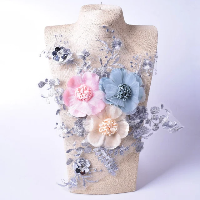 Embroidery Flower Patch Applique For Evening Dress Diy ClothingCostumes Decoration Sew On Accessories Patches Scrapbooking 25