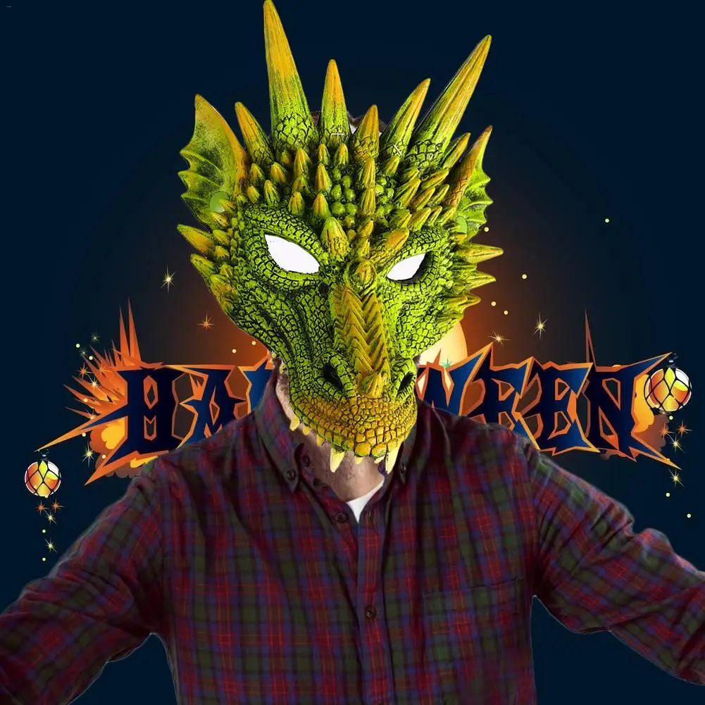 Динозавр дьявольский Хеллоуин маска человека 3D животное маска дракона на Хэллоуин Карнавал вечерние Хэллоуин бутафория для хэллоуина хэллоуин