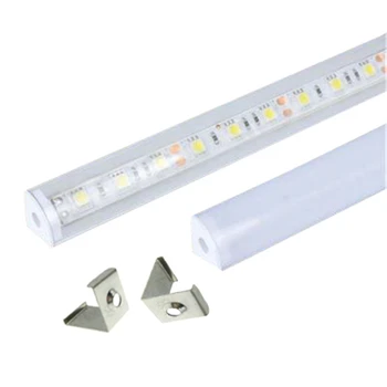 

10-100PCS DHL Led bar aluminium DC12V 1m 40inch LED cabinet bar light 5730 72leds V-shape 45 degree angle profile for led strip
