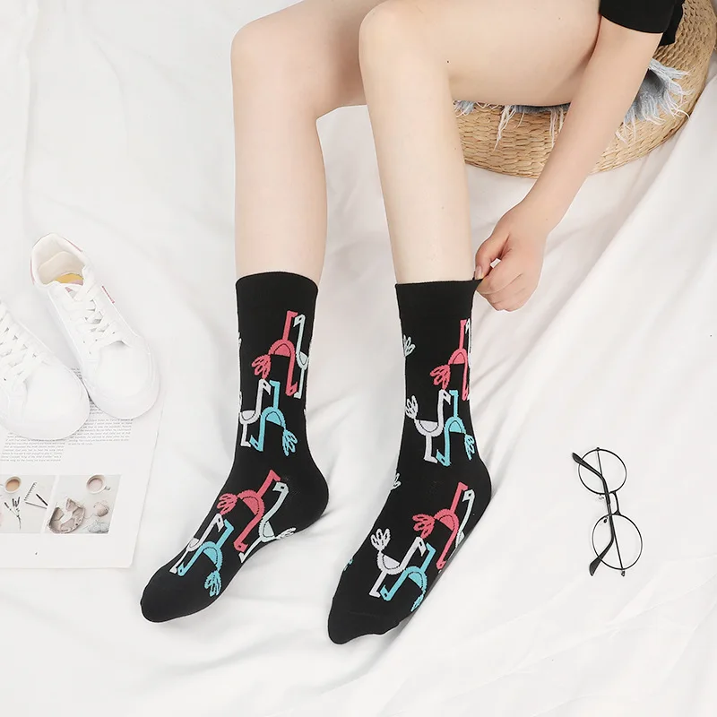 4 шт./кор. Мода; обувь для влюбленных; без пятки детские жаккардовые носки Лидер продаж- мультфильм с цветочным геометрическим узором в полоску носки