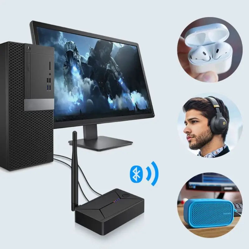 Bluetooth 5 0 Audio Transmitter 3 5mm 3 5 AUX Jack RCA USB Coaxial Optical Stereo Wireless Adapter Dongle For TV PC Headphone