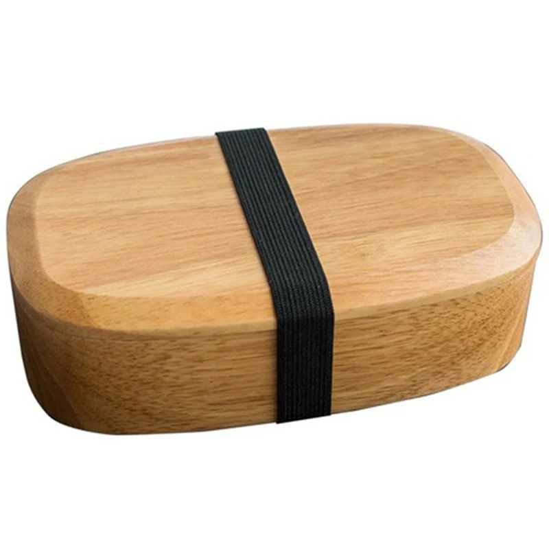 

Natural Oak Japanese-Style Tableware Lunch Box Green Lunch Box Single-Layer Wooden Lunch Box Meal Oval Kitchen Supplies