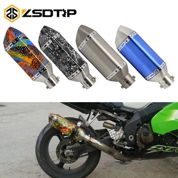 

ZSDTRP 51mm Motorcycle Exhaust Pipe Muffler AK Color Graffiti Exhaust With DB killer For Z800 MT07 CBR1000 R6 FZ16 R25