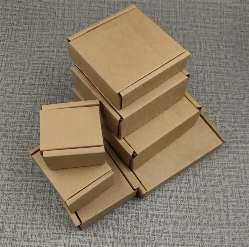 Крафт-бумажная упаковка подарочная коробка DIY маленькая Ювелирная почтовый ящик