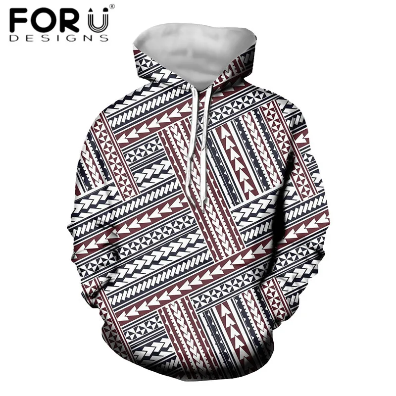 FORUDESIGNS/Модные женские худи, полинезийский традиционный этнический стиль, длинные зимние толстовки для девочек-подростков, Толстовка для отдыха - Цвет: HX398Z72W