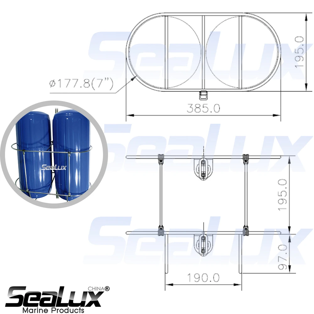 Sealux двойной кронштейн решетки Малый размер для крыла размер до " для морской лодки рыбалка на яхте