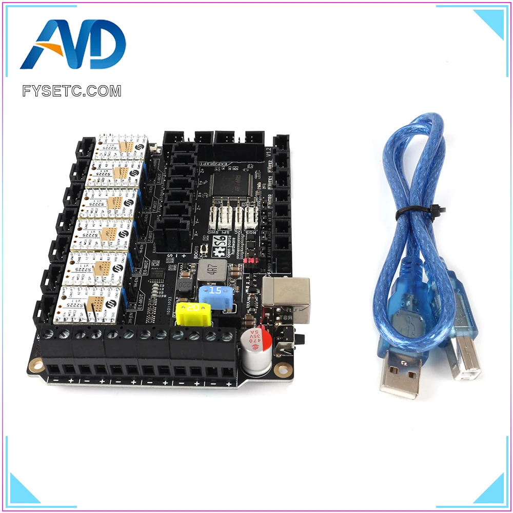 S6 V1.2 плата 32 битная управления с 6 шт. TMC S2225 TMC2225 для Uart Flying Wire MX соединитель VS F6 V1.3 SKR
