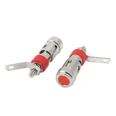 

2Pcs Silver Plated Audio Speaker Terminal Self-locking Binding Post