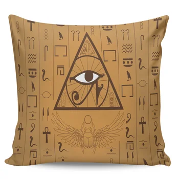 

Ancient Egypt Pyramid Eyes Retro Home Pillow Cases Living Room Sofa Chair Pillowcases Home Decor Square Cushion Covers