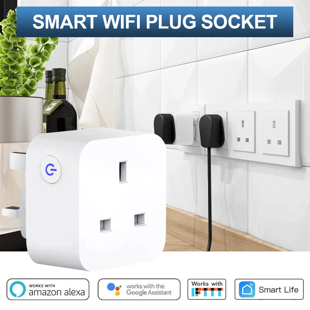 

Sale 1-4 Pack WiFi Outlet Mini Plug Wireless Smart Socket White Household Smart Plug Remote Control Timer Smart Plug Socket Q30