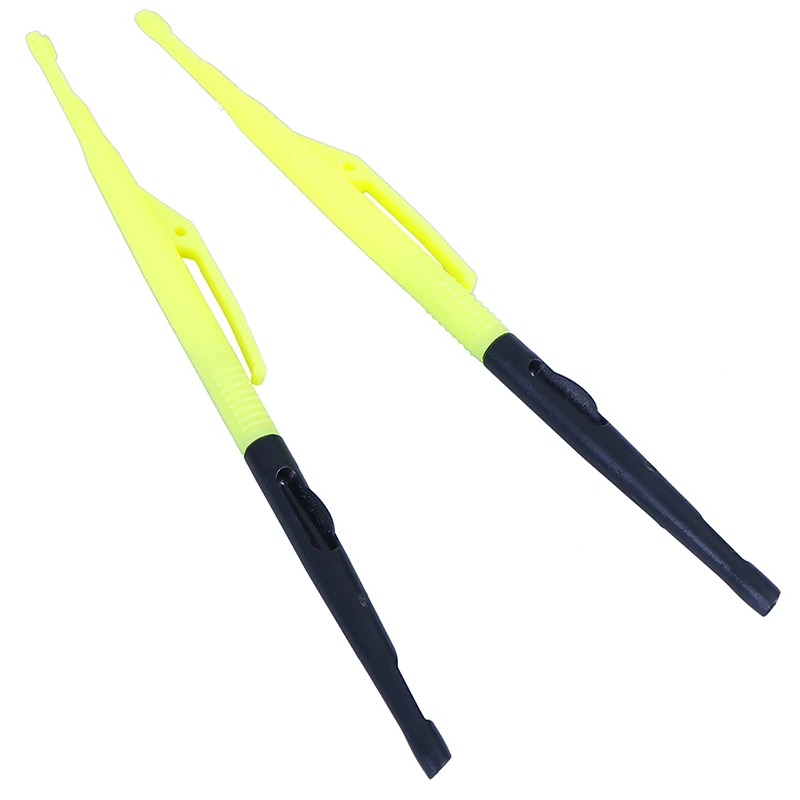 2Pcs Fly Fishing Hooks Tying Tools Fish Unhook Extractor Detacher Plastic Hook Remover Disgorger Knot Picker Tier Yellow + Black