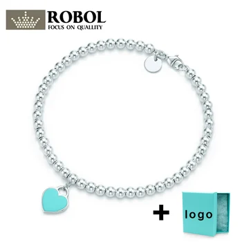 

SL TFB Rllen Original 925 Sterling Silver Classic Blue Love Bead Bracelet, Suitable for Ladies To Attend The Party Free Delivery