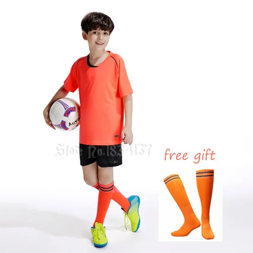 Orange Футбольные майки для детей, survetement, футбол, Футбольная форма на заказ, молодежный футбольный комплект, maillot de foot, новые спортивные костюмы - Цвет: Orange