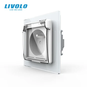 

Livolo French 16A Standard Power Socket,Crystal Glass Panel,3 hold plug with middle pin, 16A in-wall poewer plugs