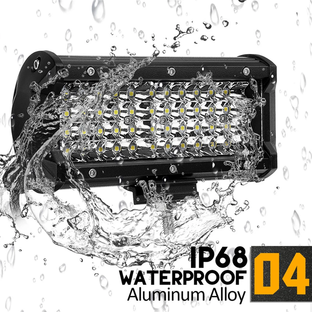 7 Inch 144W 48LED 14400LM Work Light Bar Spot Beam Driving Fog Lamp Waterproof Off-Road 6000K LED Light