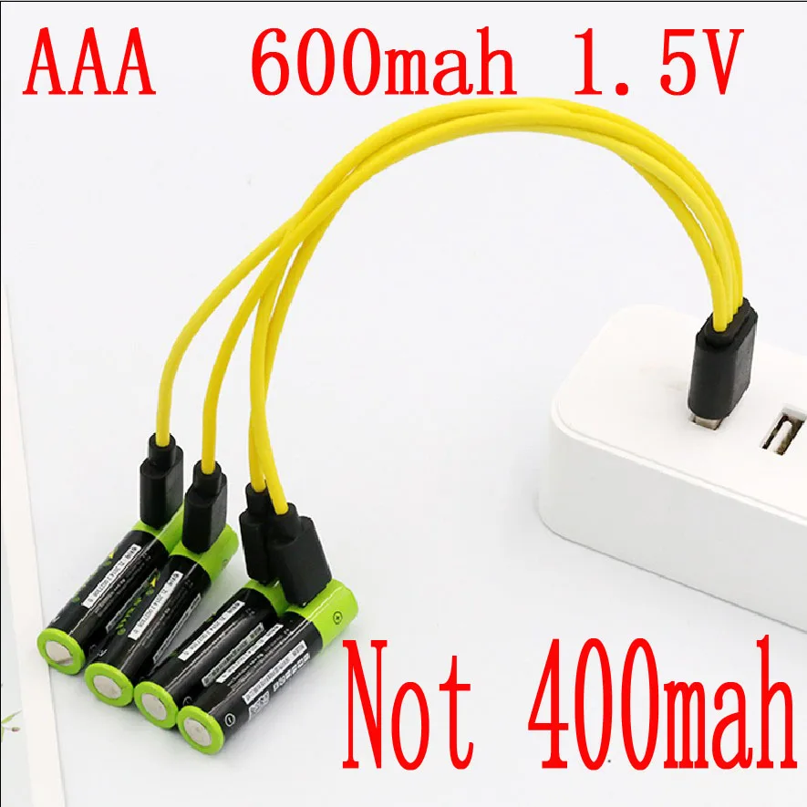 4xznter 1 5 в 600 мА/ч USB перезаряжаемая батарея AAA Lipo литий полимерная ионная с usb