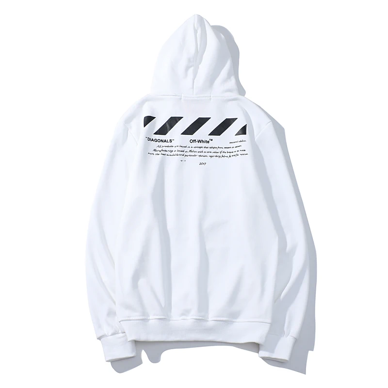 18SS OFF-WHITE OW "01" пара влюбленных моделей мужчин/женщин Осень Зима Хлопок Мода Повседневная Свободная Толстовка с капюшоном куртка