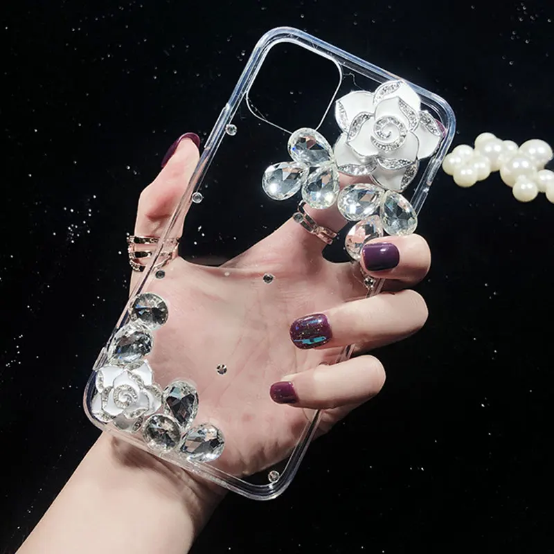 Чехол Стразы с камелией для honor30s 20i 10i 9x9s 8x 8c v30 Pro чехол huaweiY9Prime2019 Y6 Y7 2019 Y5P Y8P 2020