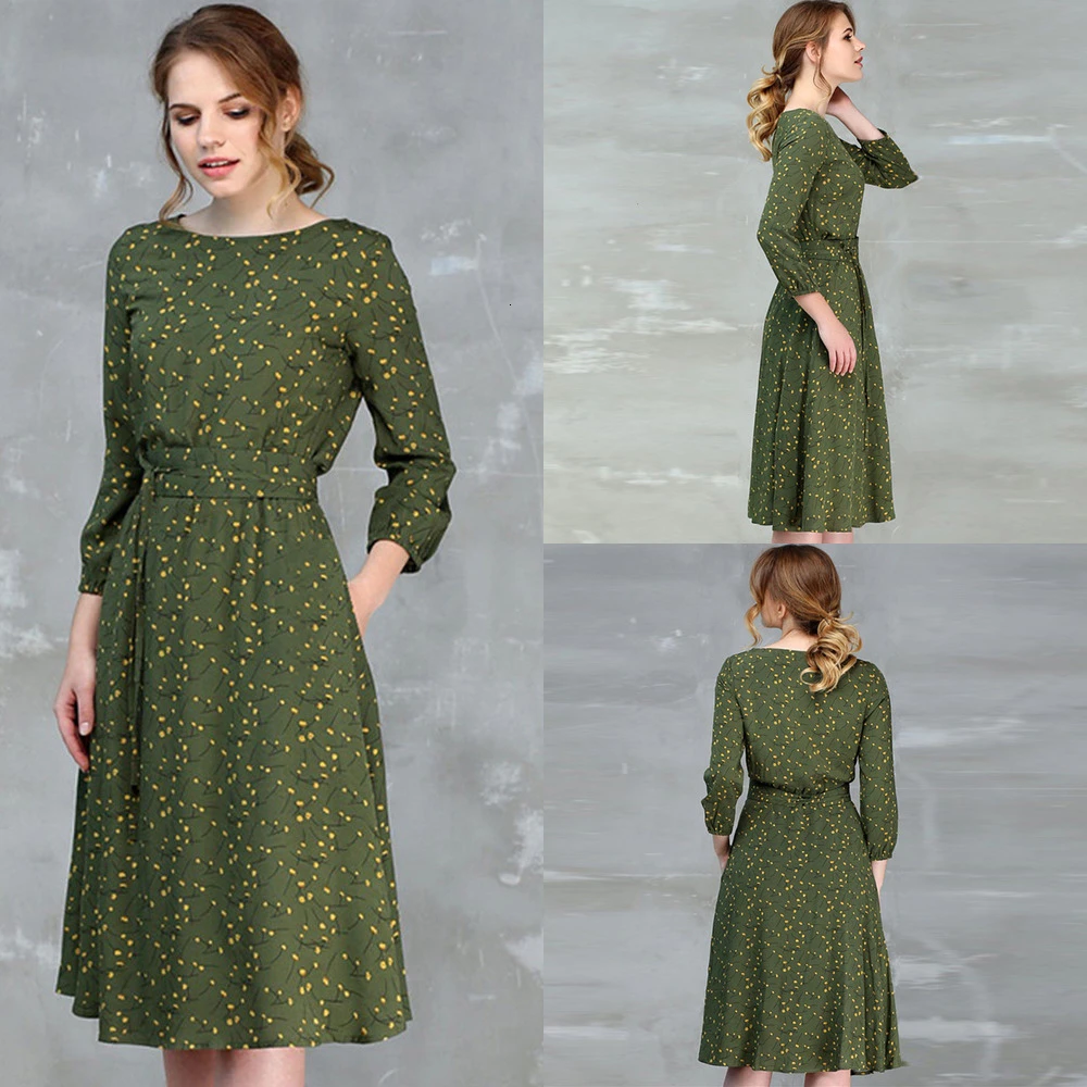 long sleeve flowy midi dress