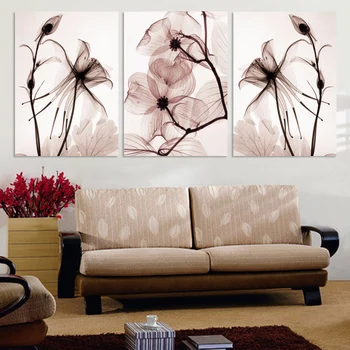 

Framework HD Printed Modern Canvas 3 Panel Abstract Pale Flower Home Decoration Living Room Wall Art Painting Modular Pictures