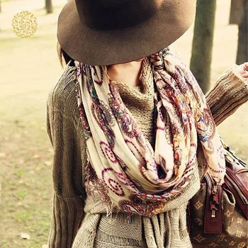 

Women Lady Spring Autumn Warm Soft Long Voile Neck Large Scarf Wrap Shawl Printing Dual Long Scarf Shawl DWH5