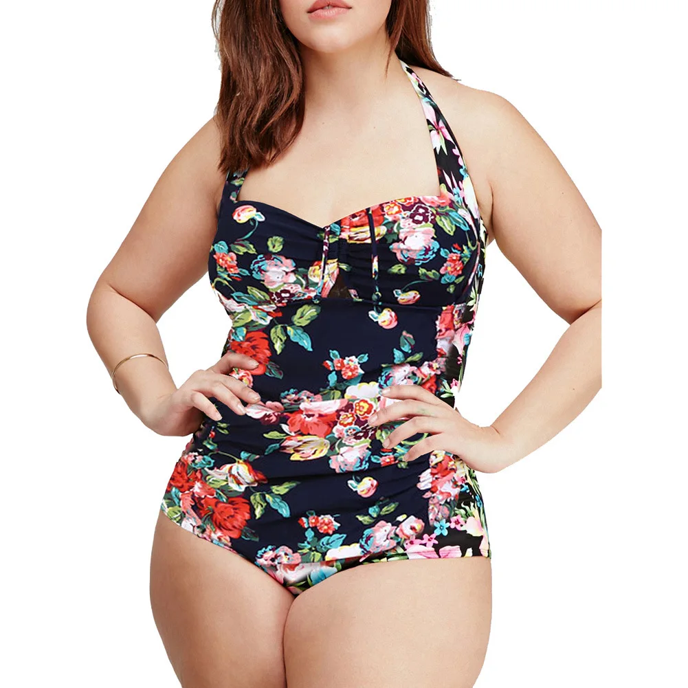 

2015 Europe And America Women's Large Size One-piece Swimming Suit Underwire Fat Swimwear 6823