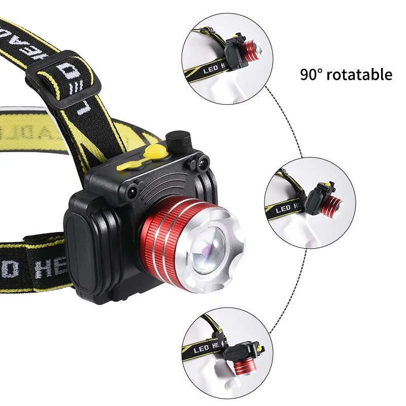 COBA индукционный светодиодный налобный фонарь, масштабируемый головной светильник, водонепроницаемый перезаряжаемый встроенный аккумулятор, 4 режима, Q5 светильник, датчик, портативная лампа