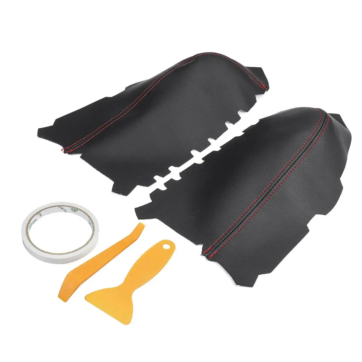 Пара передних дверных панелей из микрофибры для Honda Для Pilot 2009 2010 2011 2012 2013 для стайлинга автомобилей - Название цвета: BlackRed
