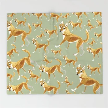 

Ginger Dingo pattern Blanket Funny Printed Soft Boy Girl Baby Coral Fleece Dingo Blankets Muti-size Spring Warm Sofa Bed Sheets