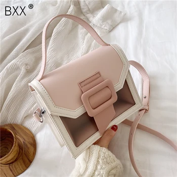 

[BXX] PU Leather Crossbody Bags For Women 2020 Spring Summer Fashion Transparent Shoulder Messenger Bag Female Handbag HL054