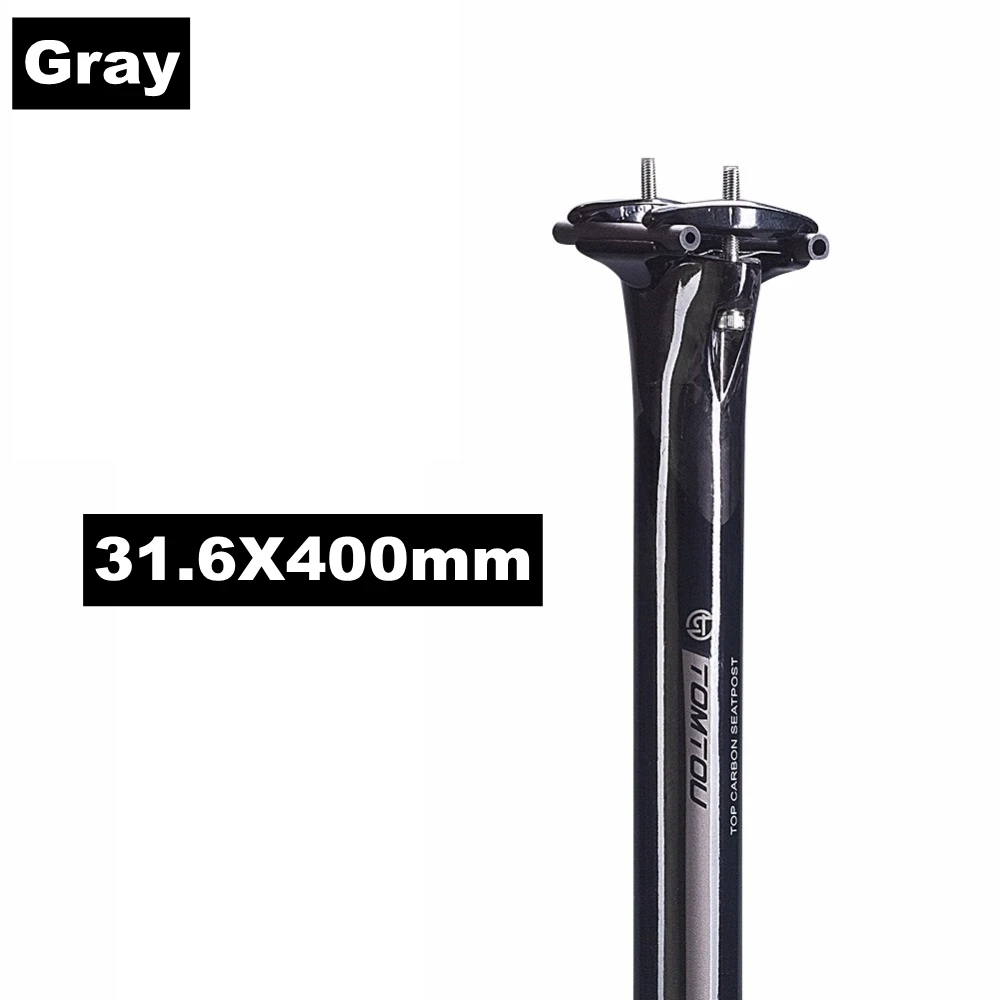 Gray 31.6X400mm TOMTOU велосипед Полный UD углерода подседельный штырь для дороги и горный велосипед части 27,2/30,8/31,6 мм - Цвет: Gray 31.6X400mm