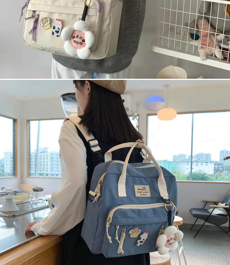 DCIMOR New Lovely Multifunctional Backpack Teenage Girl Portable Travel Bag Female Small Schoolbag Insert Buckle Women Backpacks