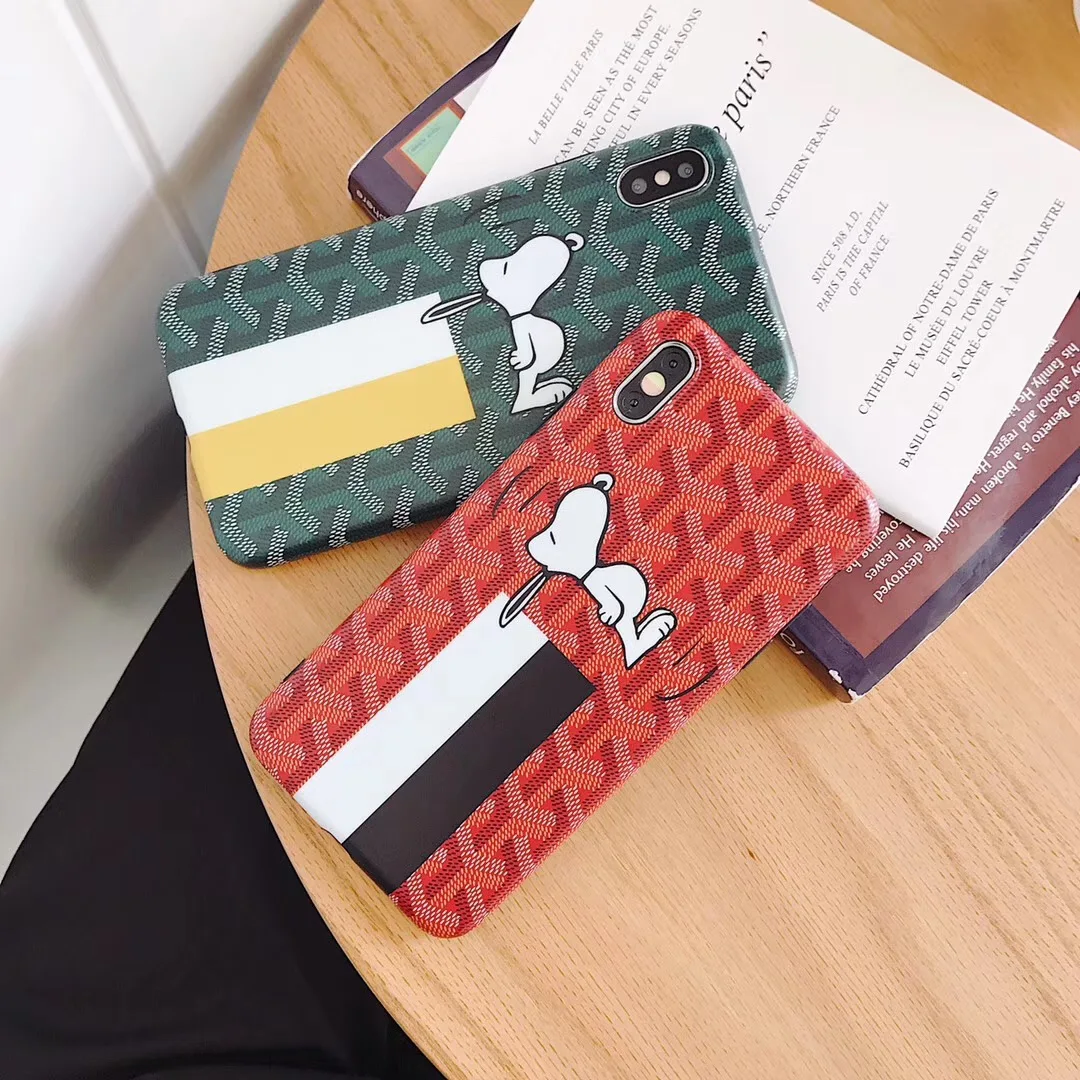 

Contrast plaid cartoon cute Japan dog case for iPhone XR XS MAX X 8 7 6SPlus matte soft IMD all-inclusive phone case back cover