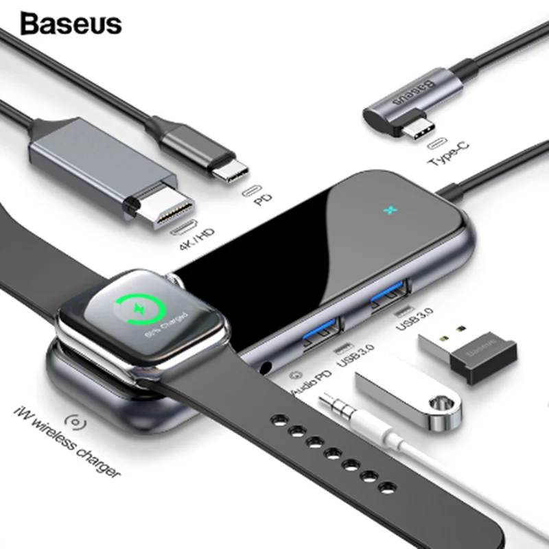 Baseus USB Type C концентратор к HDMI RJ45 Мульти 3 0 адаптер питания для MacBook Pro Air Dock порта usb