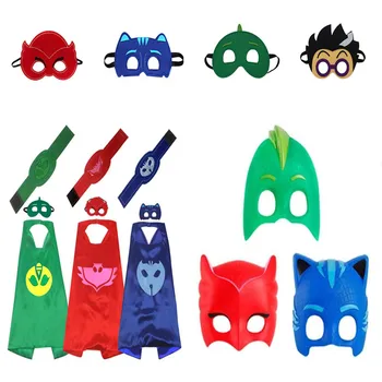 

Complete Series Pj Masks Masquerade Ball Mask Cape Bracelet Action Figure Children Birthday Party Gifts