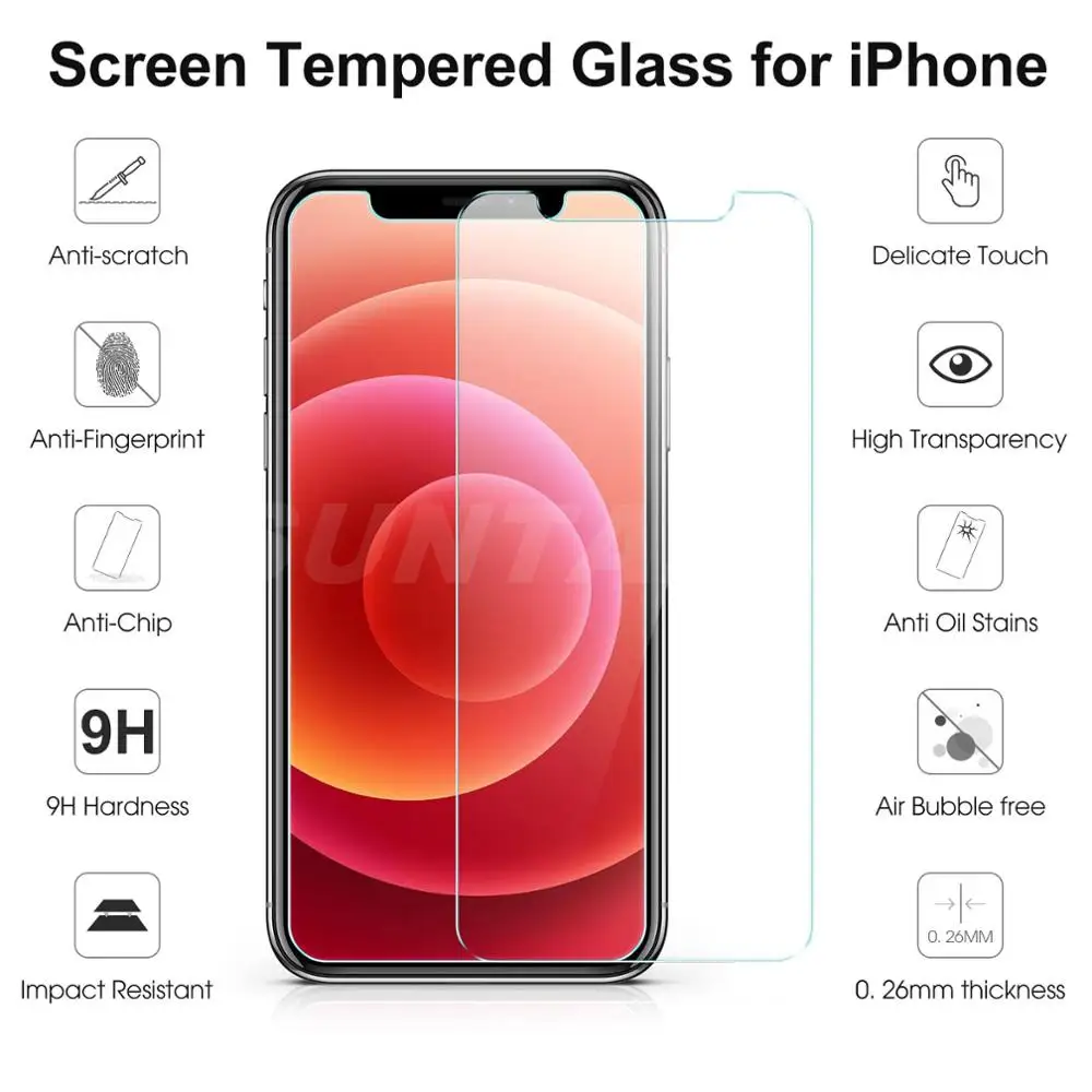 3Pcs Tempered Glass For iPhone 7 8 11 Pro Max XR XS X Screen Protector Glass For iPhone 5 4S 6 6s 7 8 Plus iPhone SE 2020 Glass